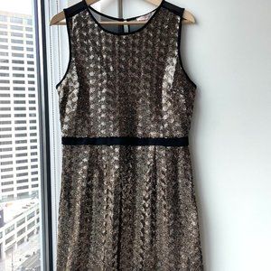 Black & Gold Sequin Party Dress